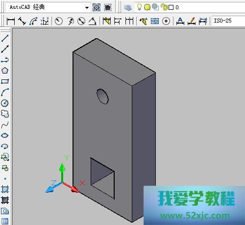 CAD何如画矩形和圆构成的三维图形？